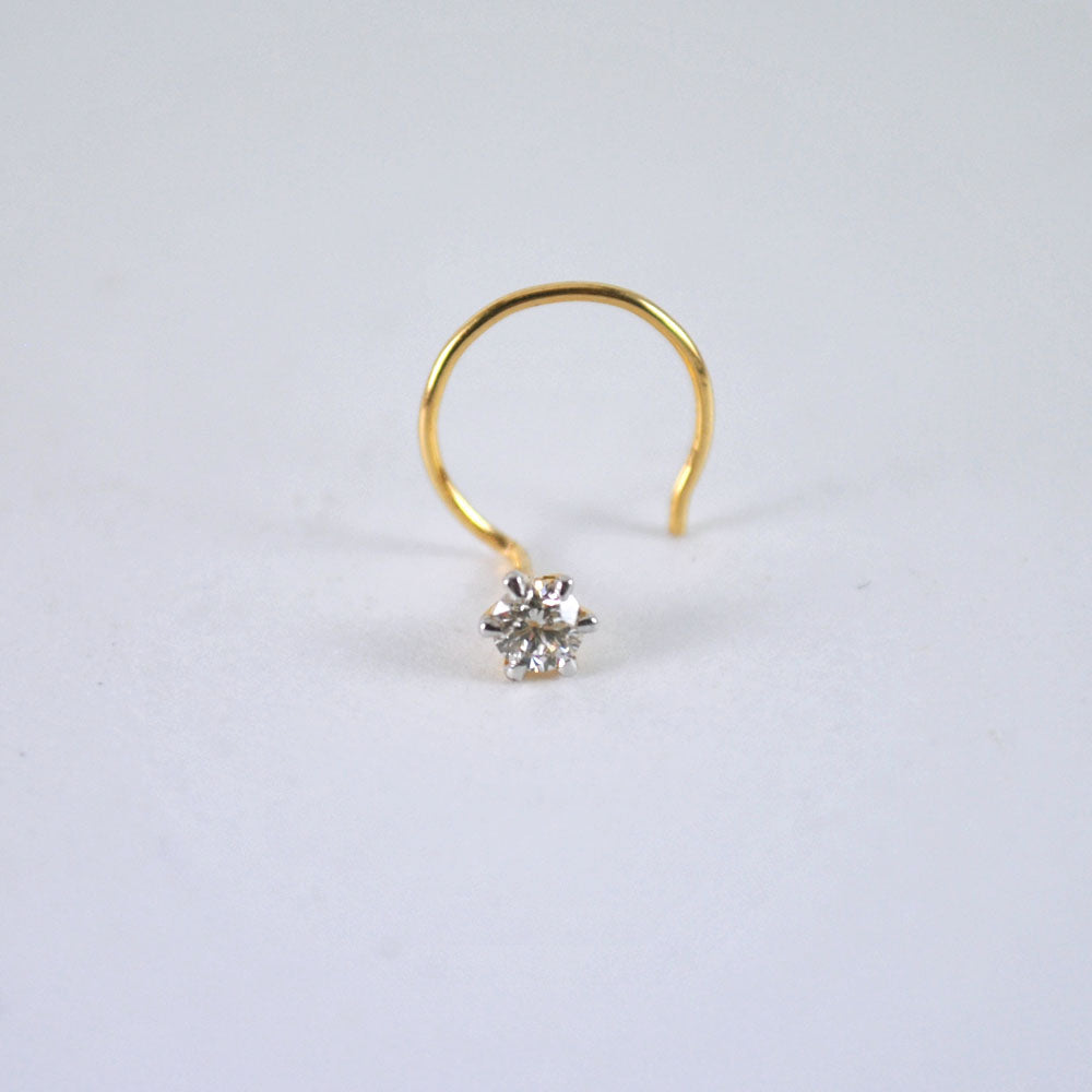 22g C/L Twist Wire Diamond Nose Stud - Abhika Jewels