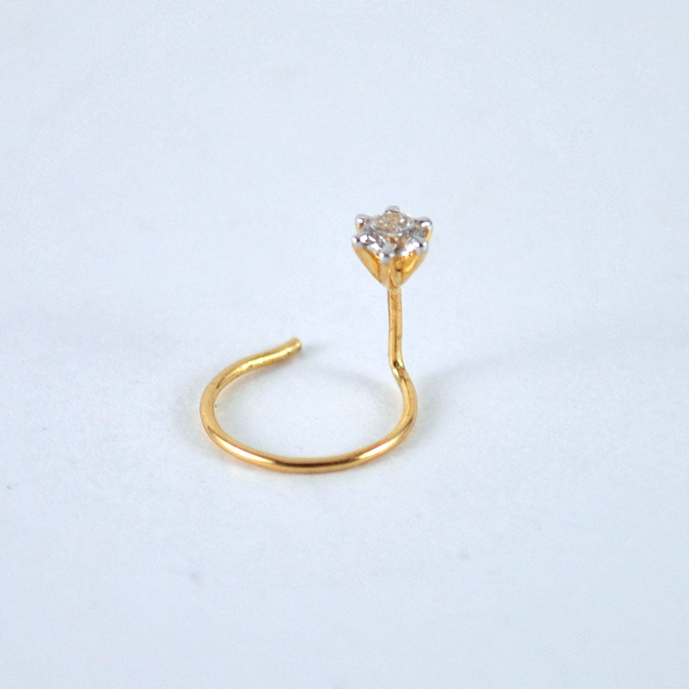 Anna the Swan Brilliant Cut White Diamond Engagement Ring in 14K Gold |  Catbird