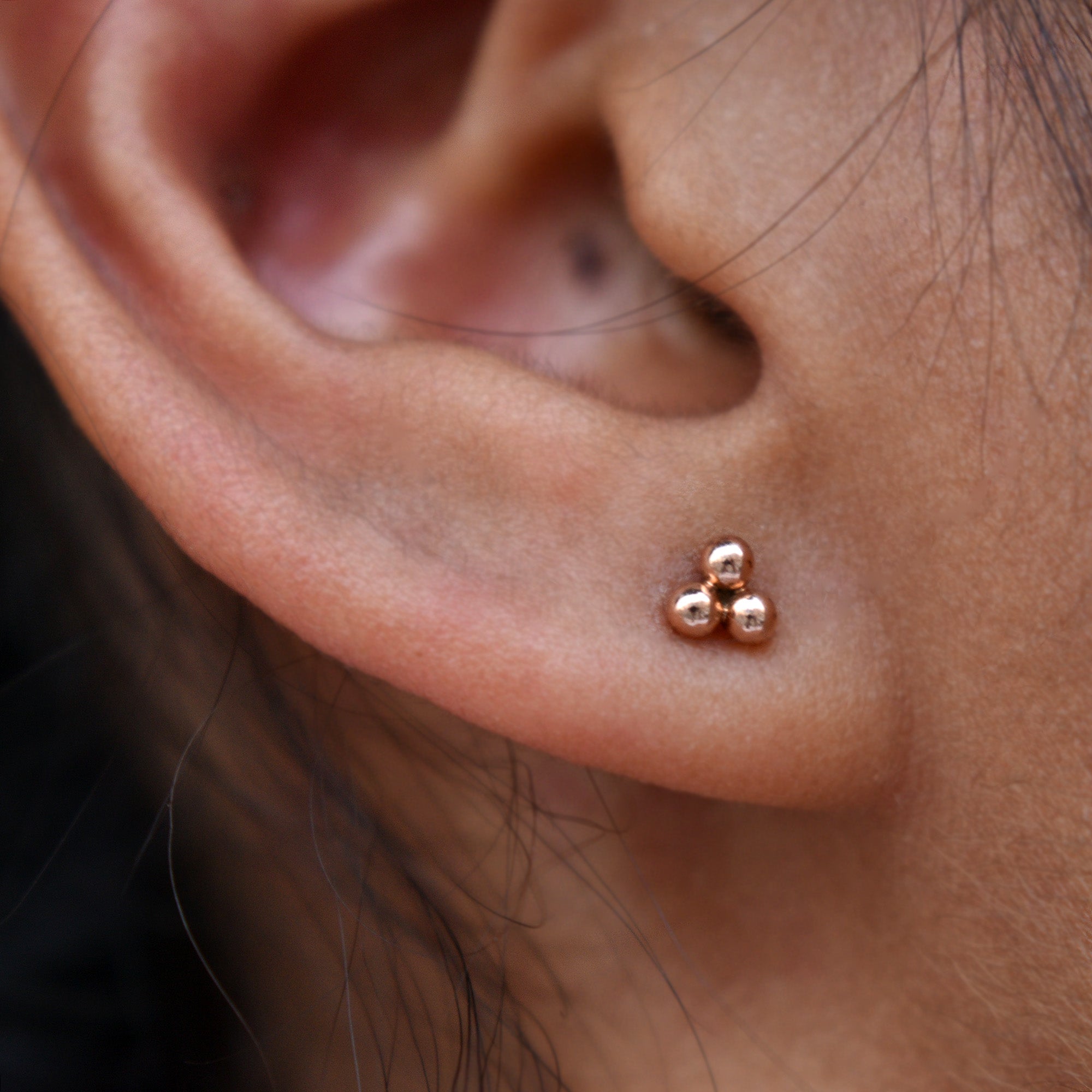 5mm Gold Trinity Ear Studs