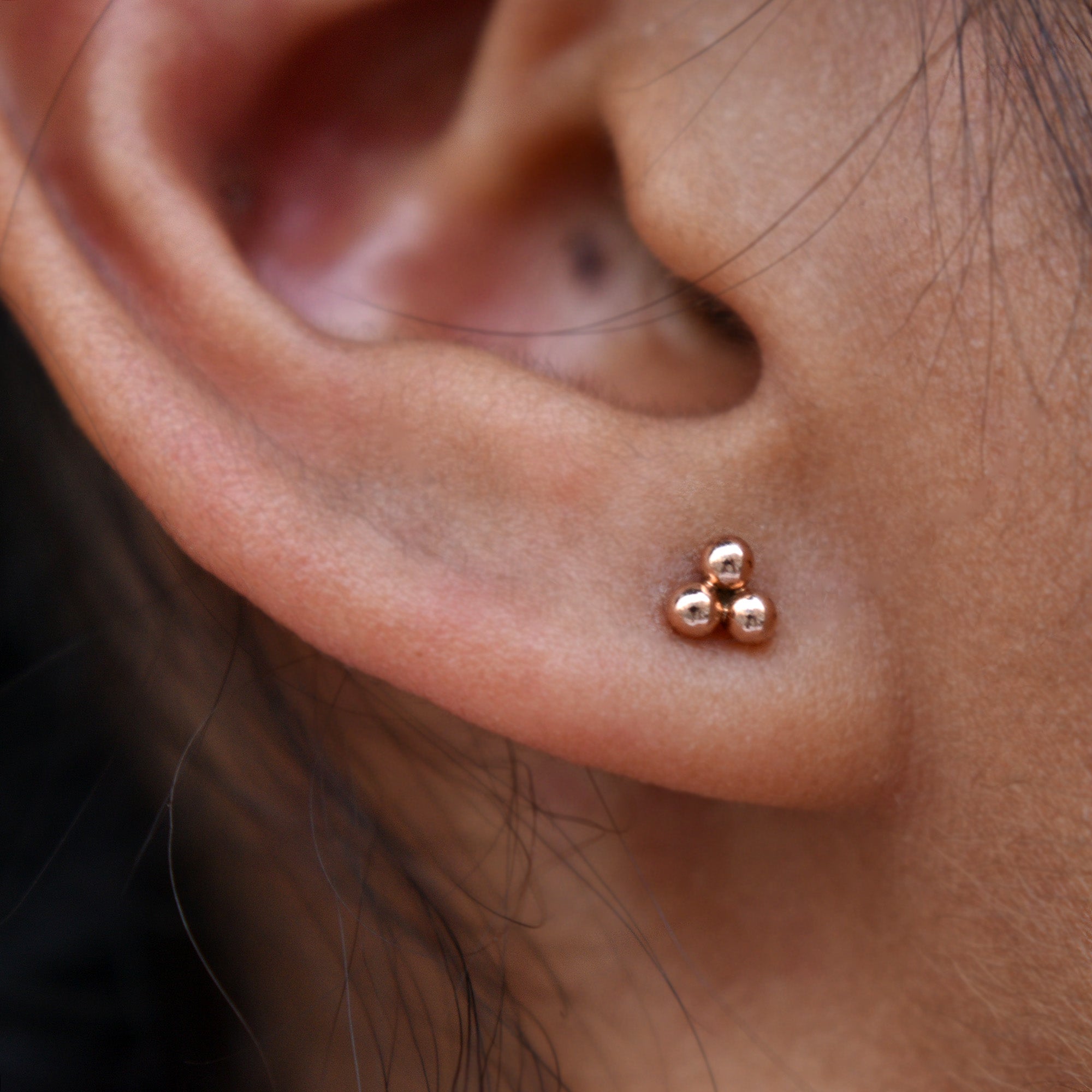 Gold Trinity Ear Studs