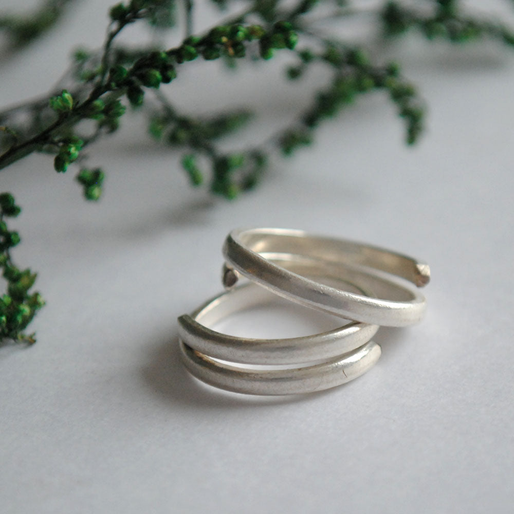 3mm Plain Silver Big Toe Ring Pair