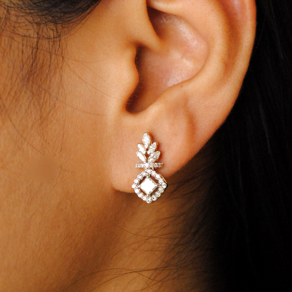 Fancy Cut Diamond Statement Earrings