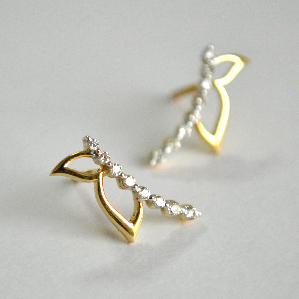 Butterfly Long Stud Climber Earrings