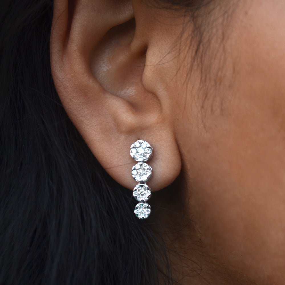 Journey Diamond Long Earrings Abhika Jewels