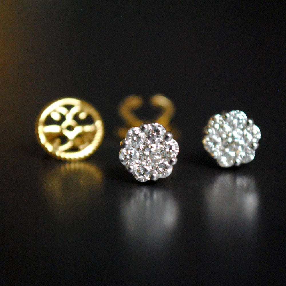 Pressure Set Diamond Cluster Earrings