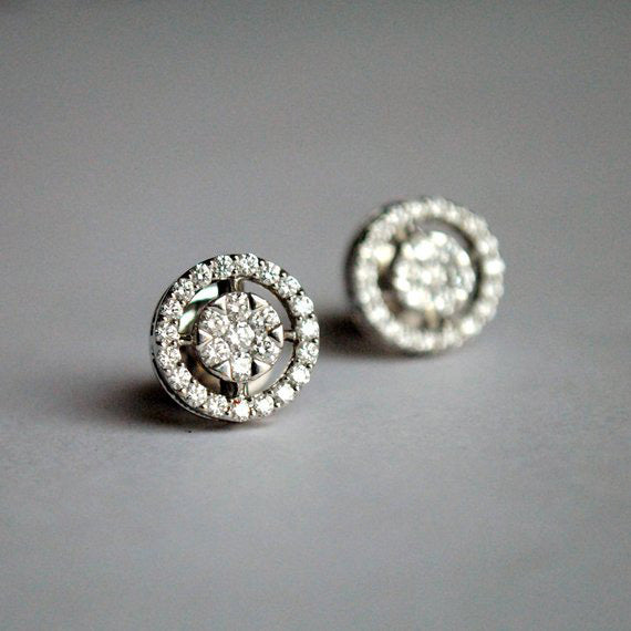 Diamond Cluster Halo Earrings