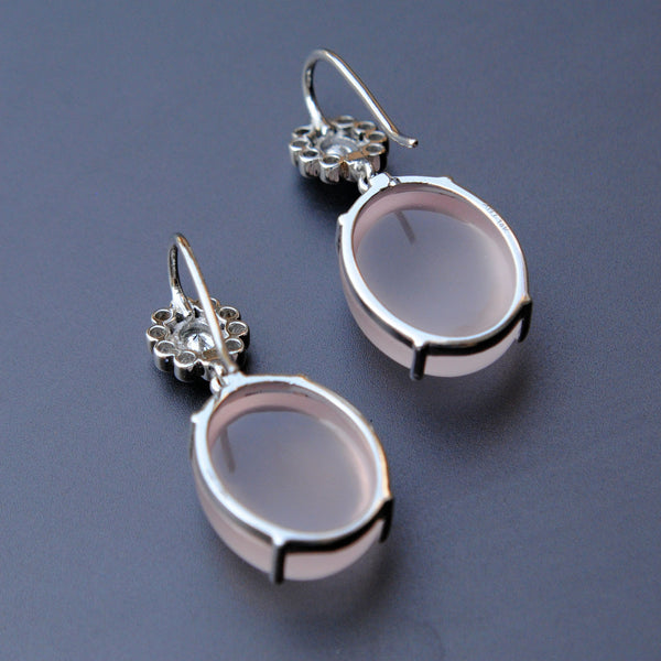 Sterling Rose Quartz earrings - Chop Sticks – A Spoonful of Colors