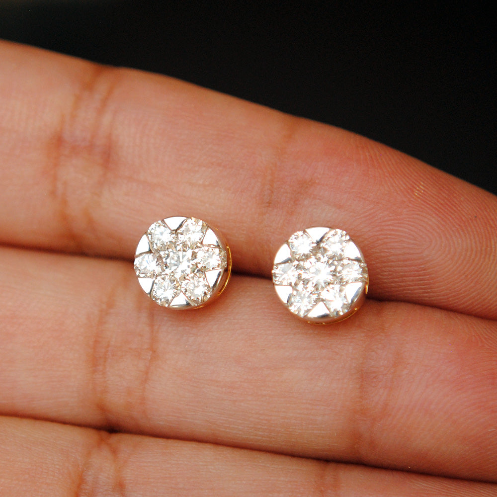 6mm Pressure Set Solitaire Stud Earrings