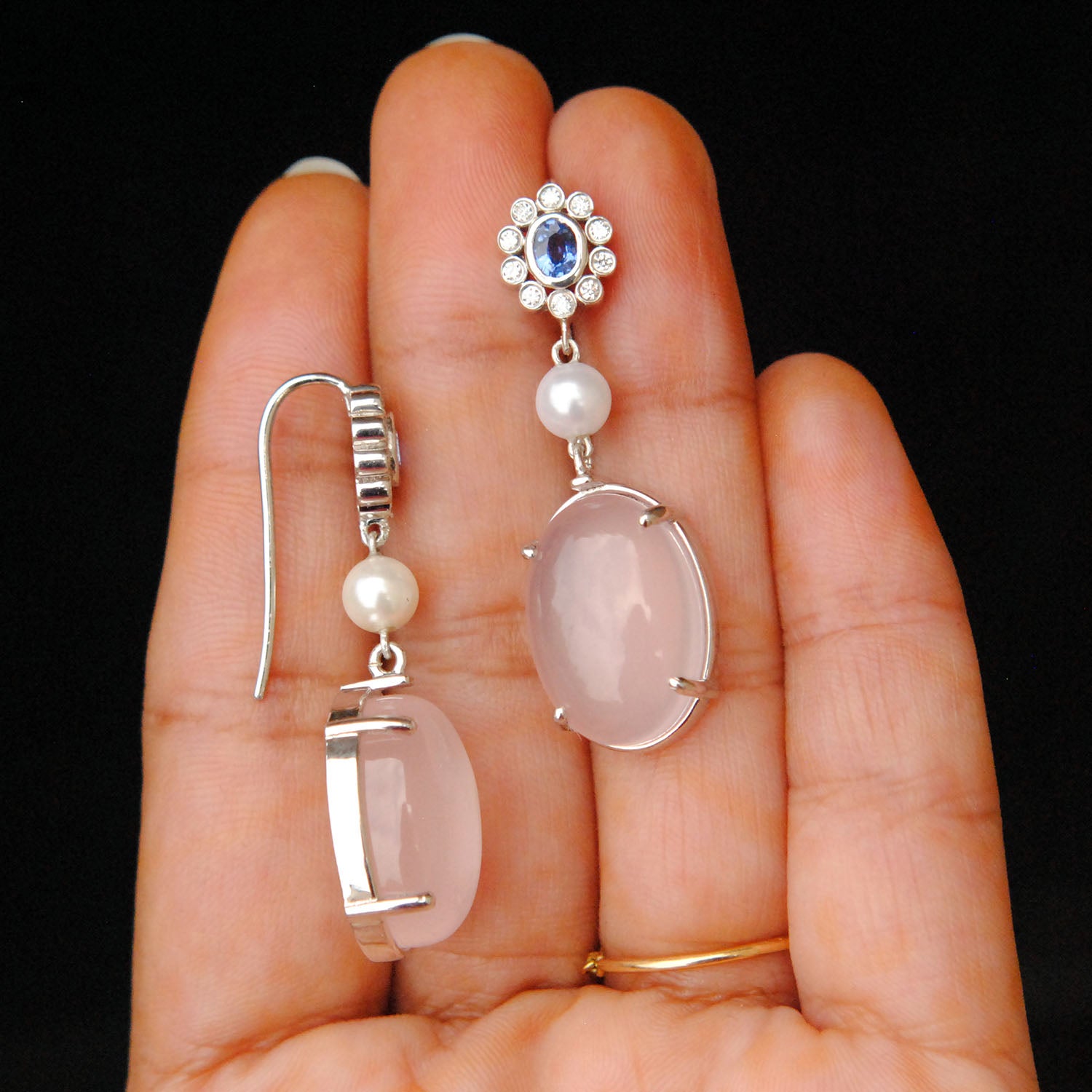 Heart Shaped Rose Quartz Dangle Earrings – Wrapables