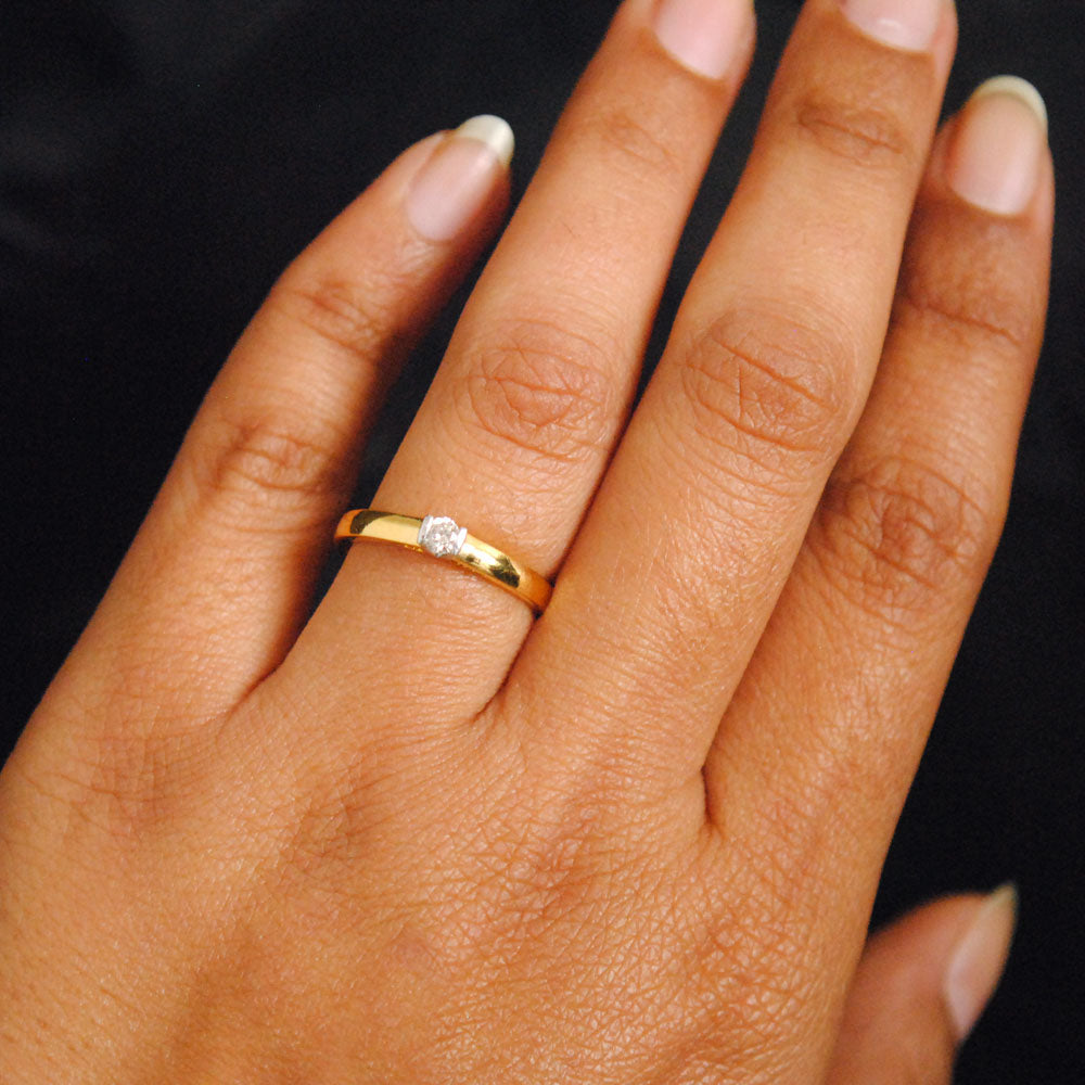 Tension set diamond discount ring
