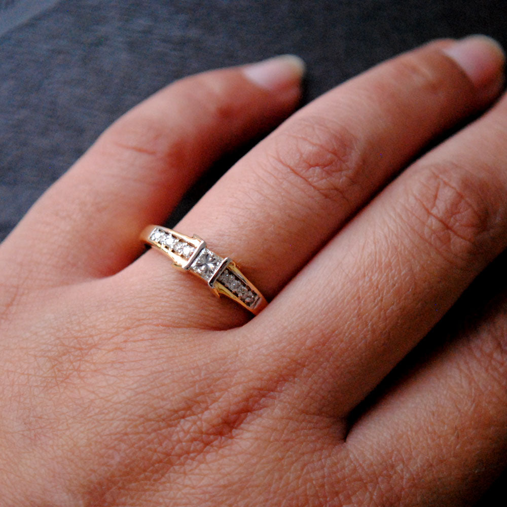 Diamond studded online band ring