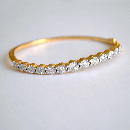 Illusion Set Diamond Oval Bangle Abhika Jewels - Main Image