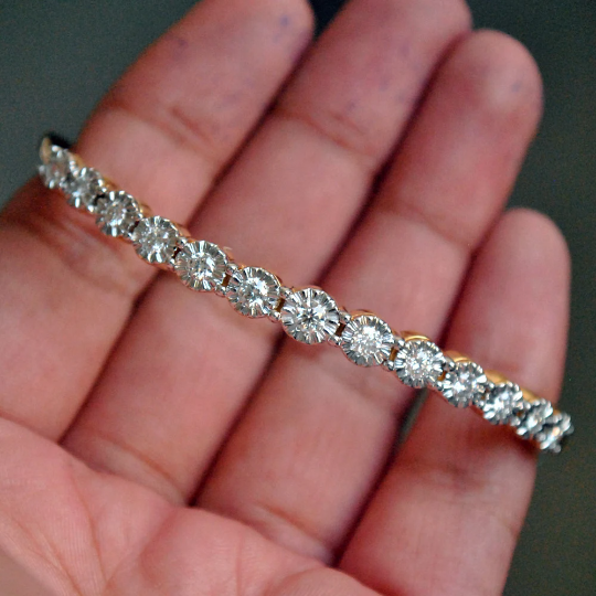 Illusion setting 2025 diamond bangles