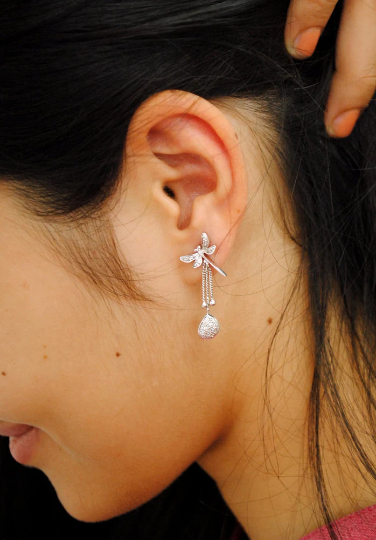 Silver Zircon Drizzle Drop Earrings – GIVA Jewellery