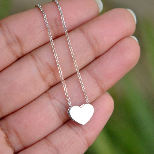 Diamond Tilted Heart Necklace, Silver or White Gold | Jewelry by Johan -  Jewelry by Johan