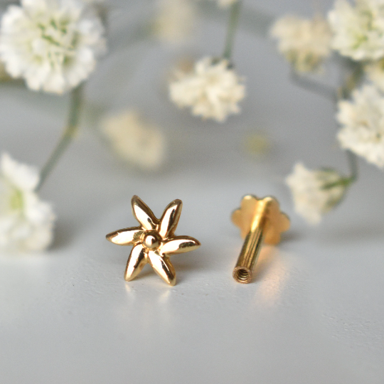 Indian Jasmine Gold Floral Stud