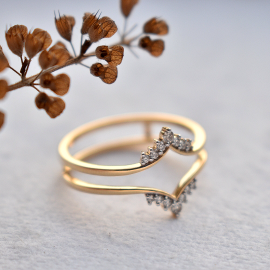 Buy Ring Jacket, V-shaped Wedding Ring Enhancer , Ring Enhancers and Wraps,  14K Gold Moissanite Ring Enhancer, Women's Ring Promise Band Gift Online in  India - Etsy