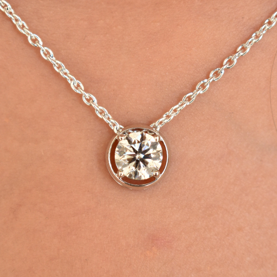 14 Karat White Gold Diamond Geometric Necklace – David Scott Fine Jewelry