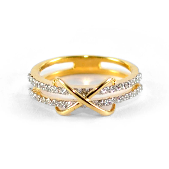 Cross design ring online gold
