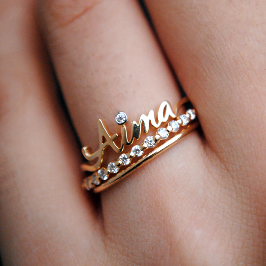 Personalized Planet 14K Rose Gold Plated Script Name and Open Heart Bypass  Ring ,Women's - Walmart.com