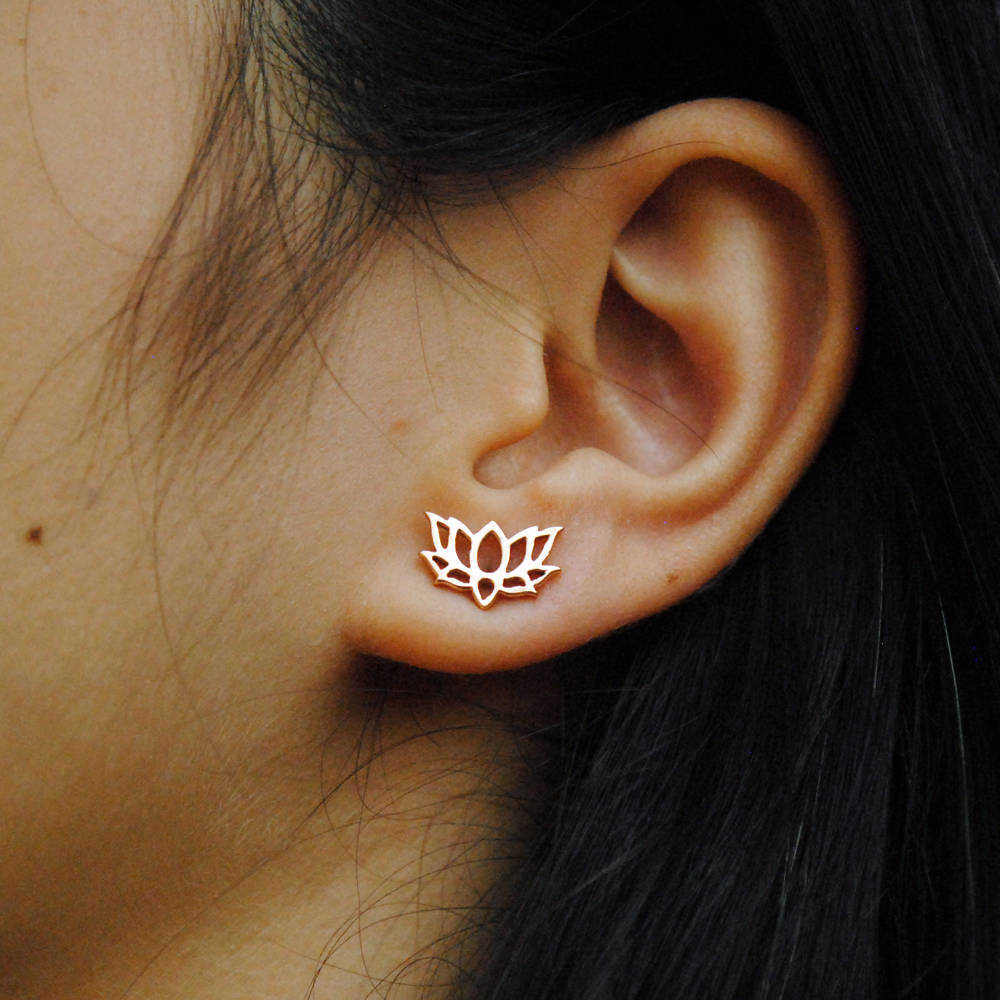 Lotus stud deals earrings