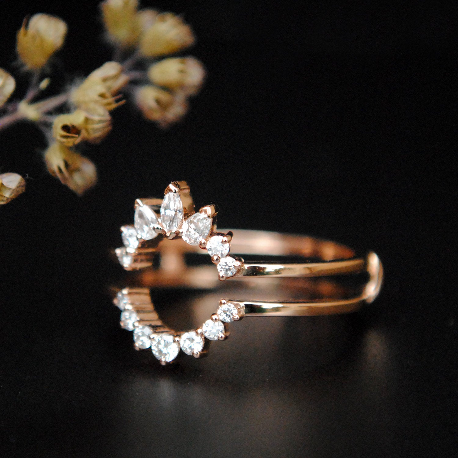 Rose Gold Diamond Ring Guard