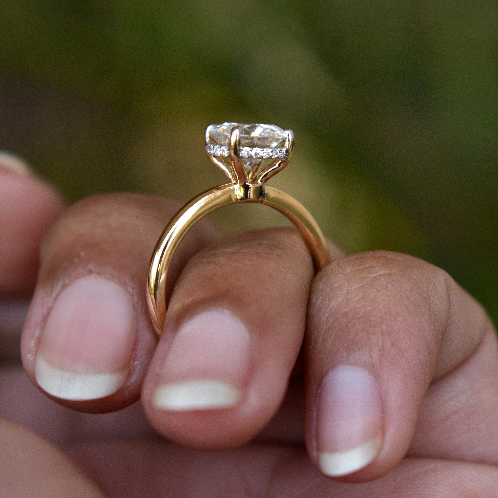 Hidden halo shop round engagement ring