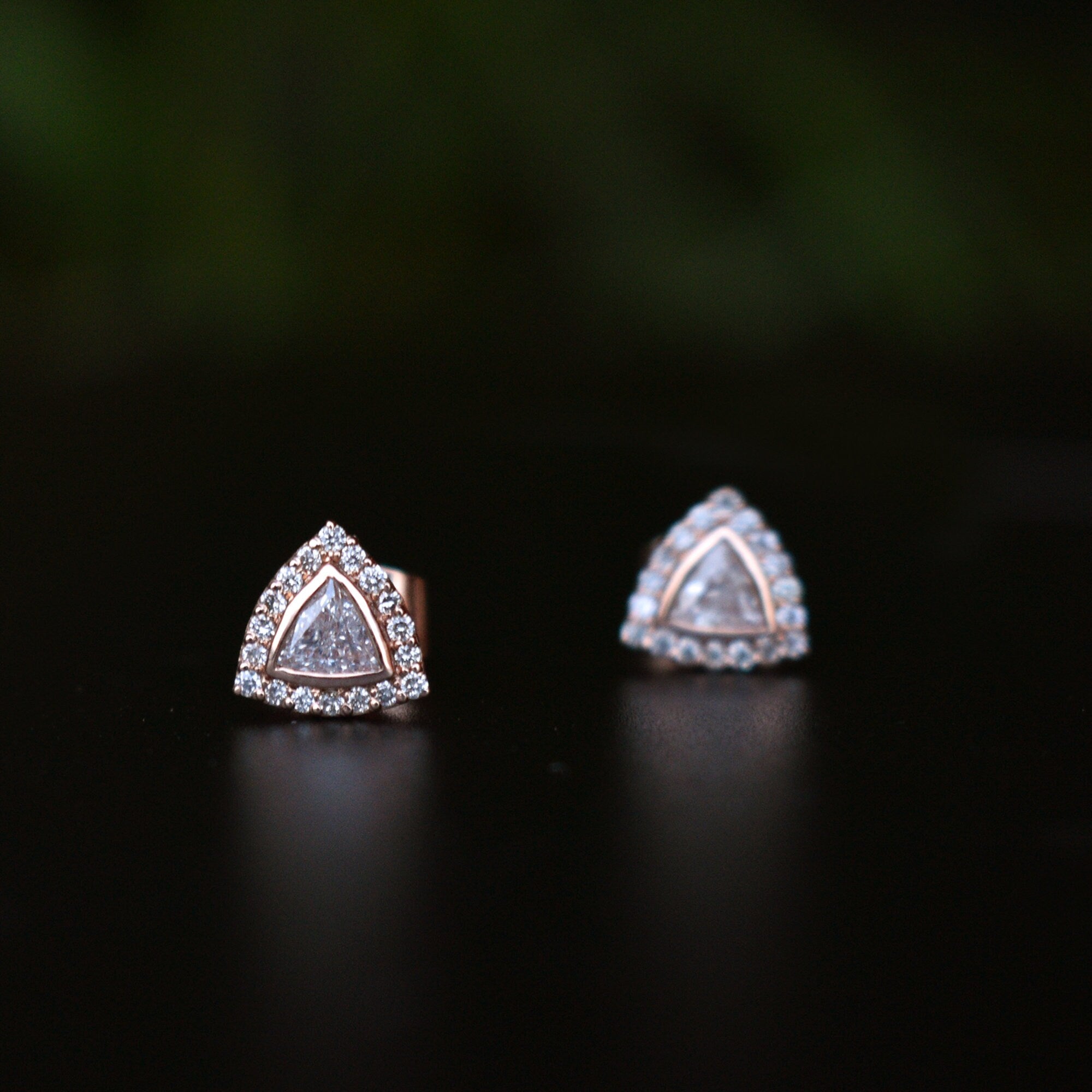 Trillion Diamond Earrings  Wixon Jewelers