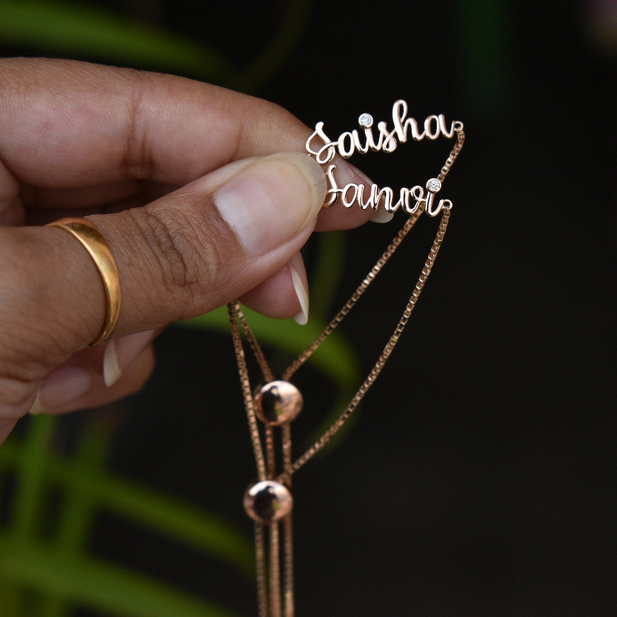 14K Solid Gold Personalized Name Bracelet, Adjustable Length Custom Name Bracelet, Newborn Baby Gifts, Thoughtful Gifts, Stocking Stuffer