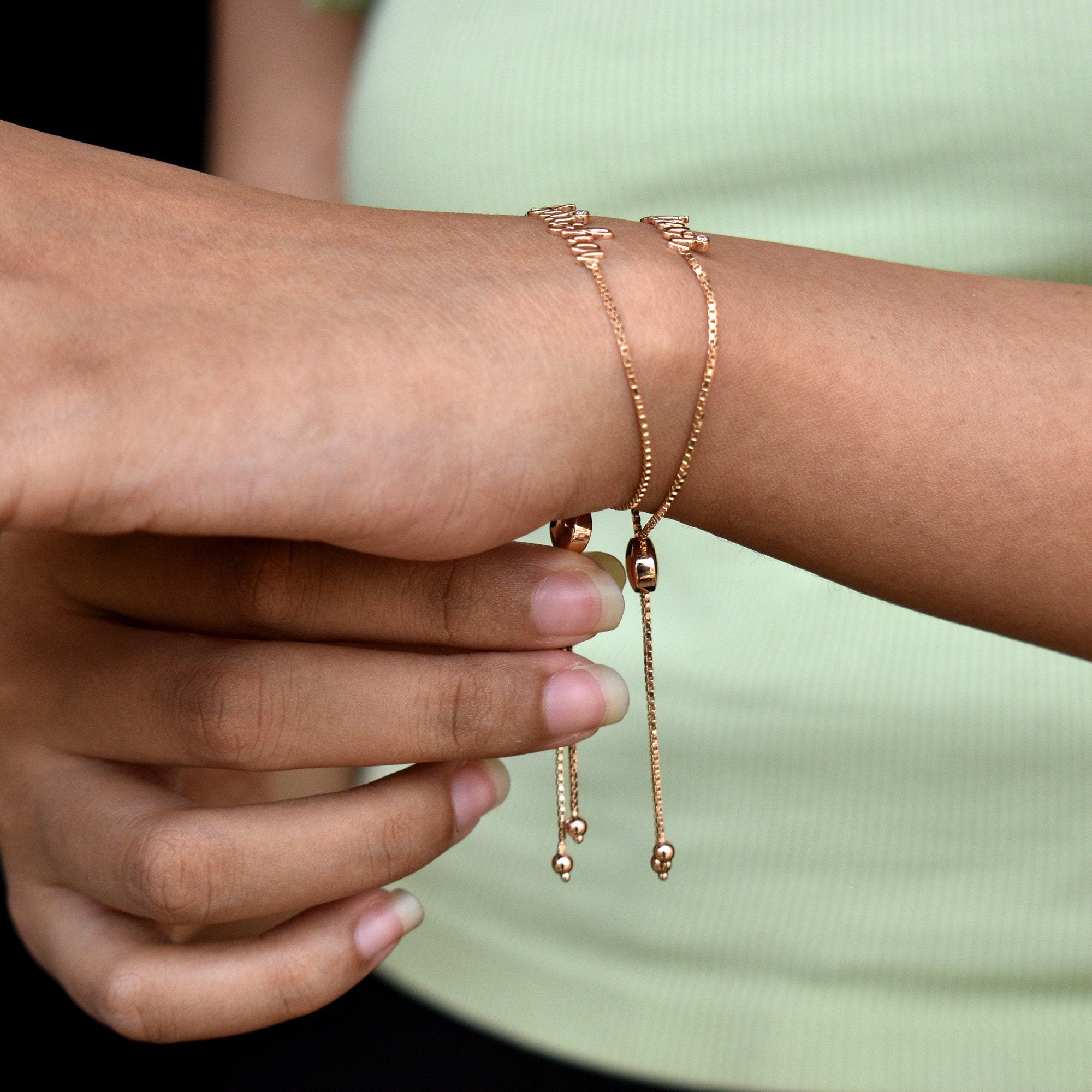 14K Solid Gold Name Bracelet