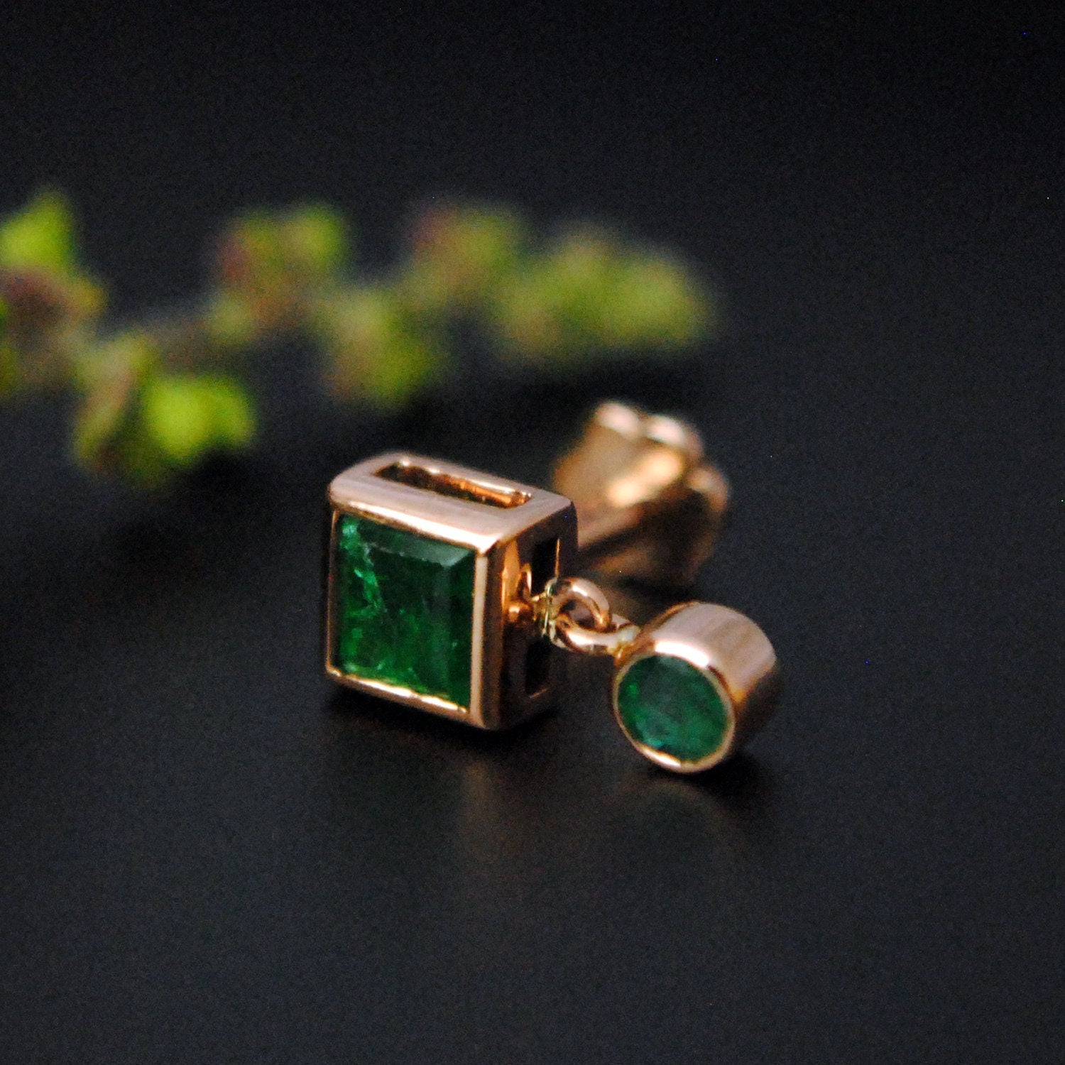 Bloomingdale's Emerald Bezel Stud Earrings in 14K Yellow Gold - 100%  Exclusive | Bloomingdale's