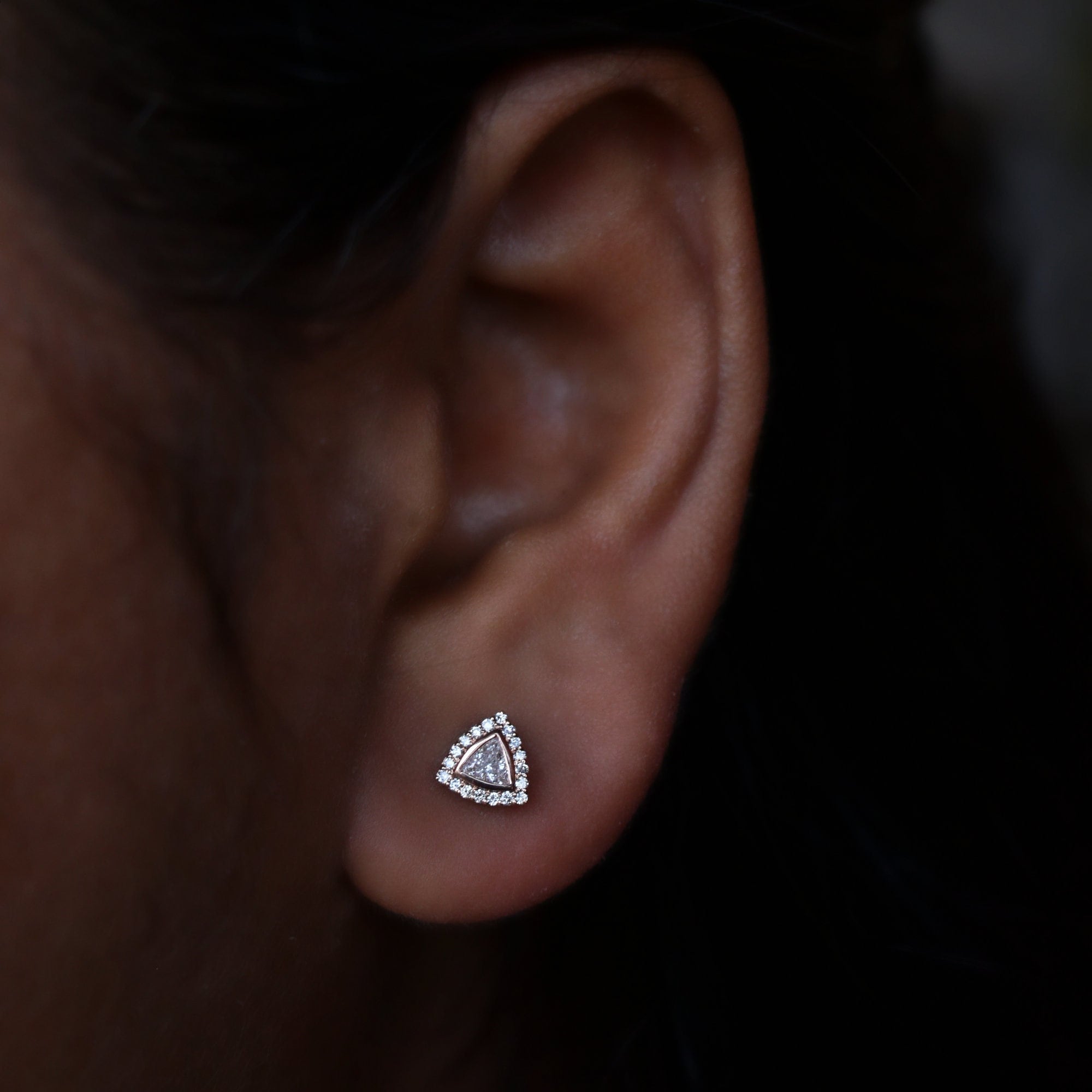 Diamond Earrings  Trilliant Diamond Earrings  Diamond Stud Earrings