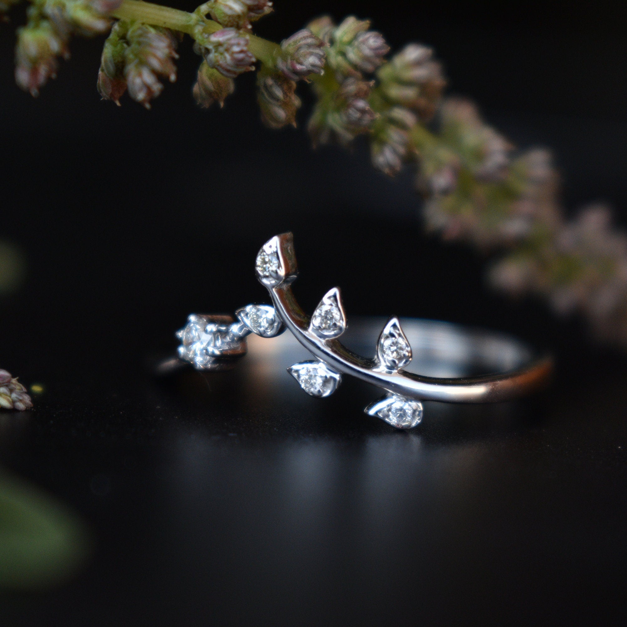 Floral Vine Diamond Wedding Band | Praise Wedding Shop