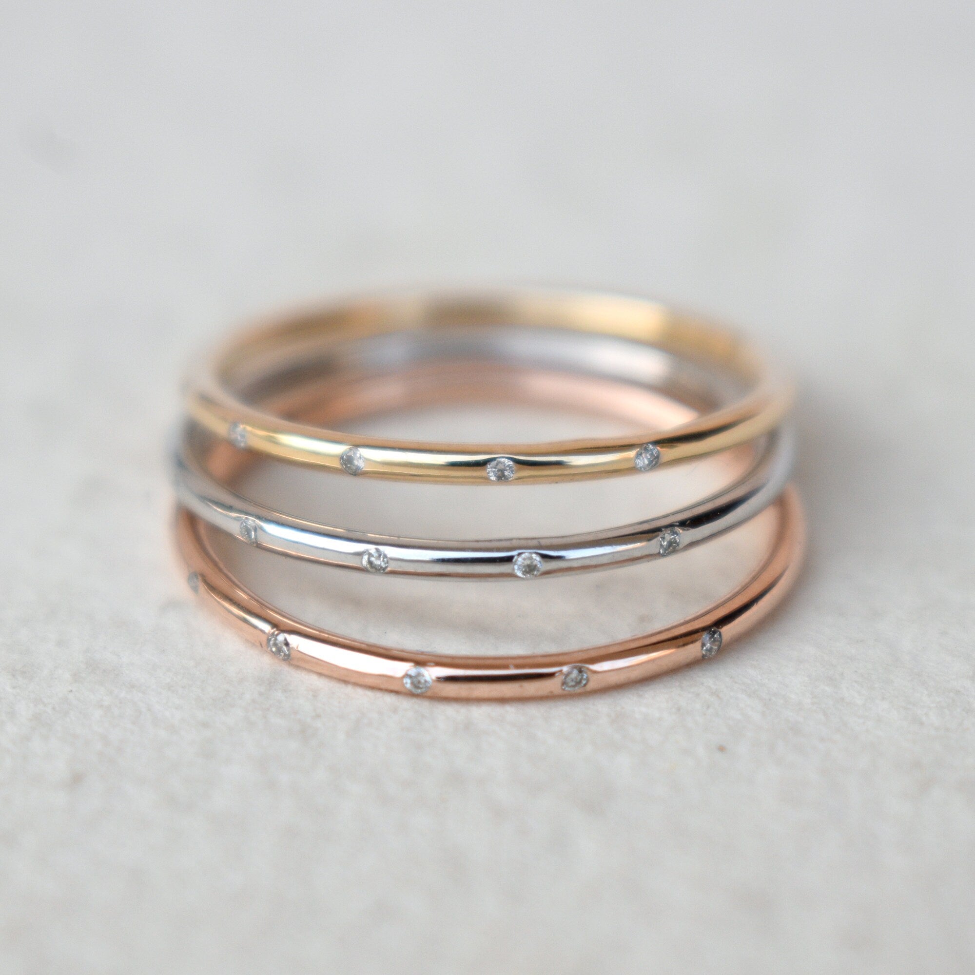 Five Pc Stackable Knuckle Midi Band Heart Beat Ring Set By The Colourful  Aura | notonthehighstreet.com